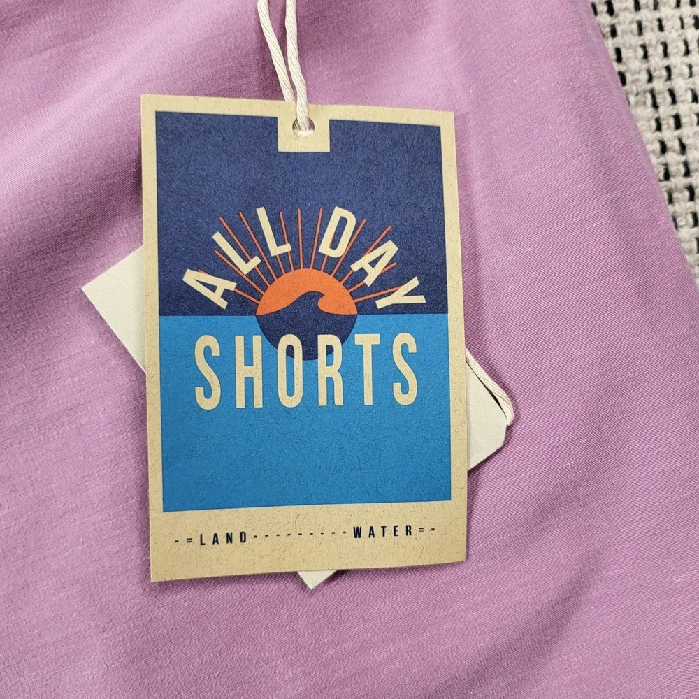 Faherty All Day Shorts Mens 38 Pink Chino Stretch Microfiber 7 Inseam Casual